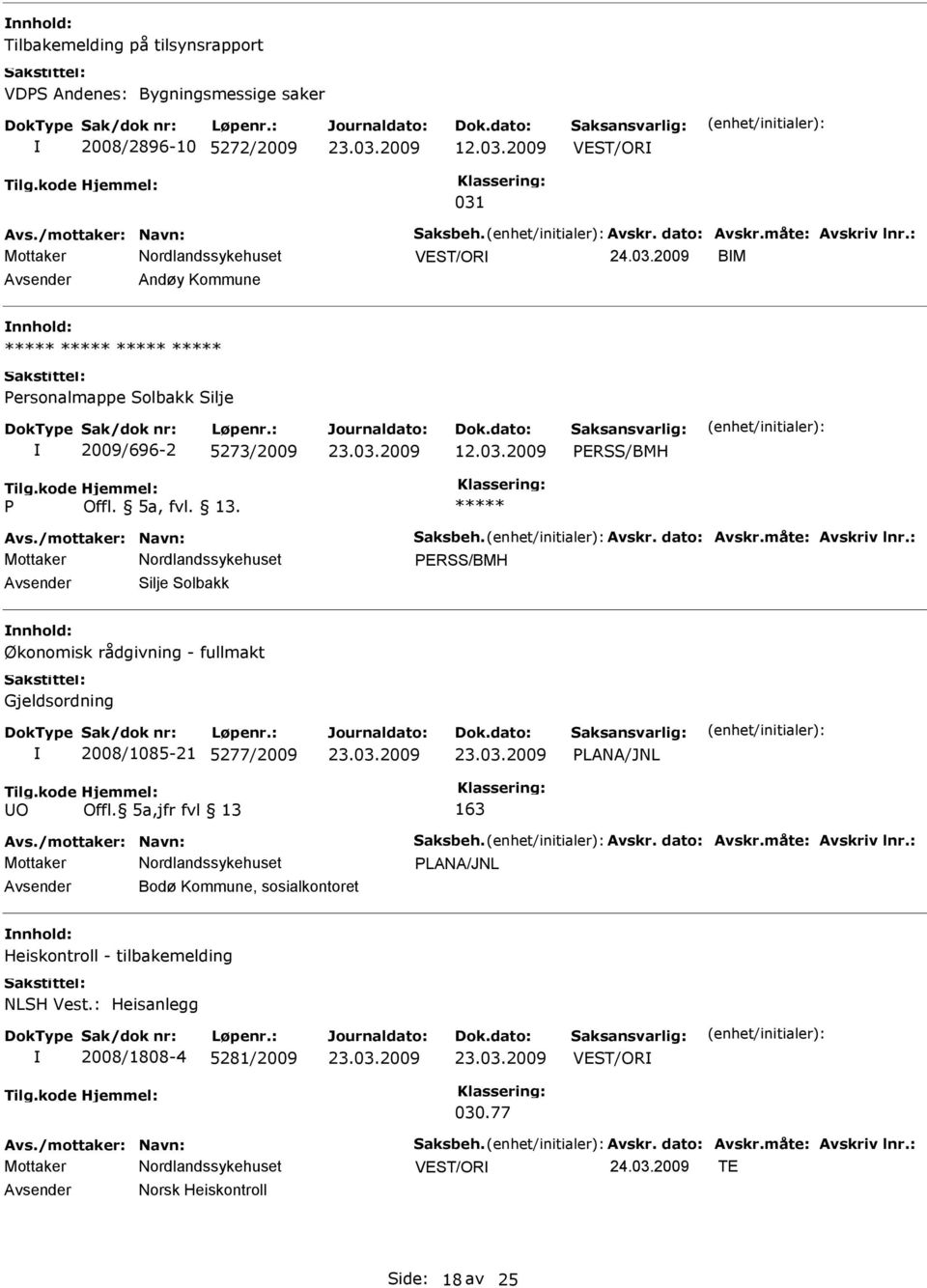 : Mottaker ERSS/BMH Silje Solbakk Økonomisk rådgivning - fullmakt Gjeldsordning 2008/1085-21 5277/2009 LANA/JNL O Offl. 5a,jfr fvl 13 163 Avs./mottaker: Navn: Saksbeh. Avskr. dato: Avskr.