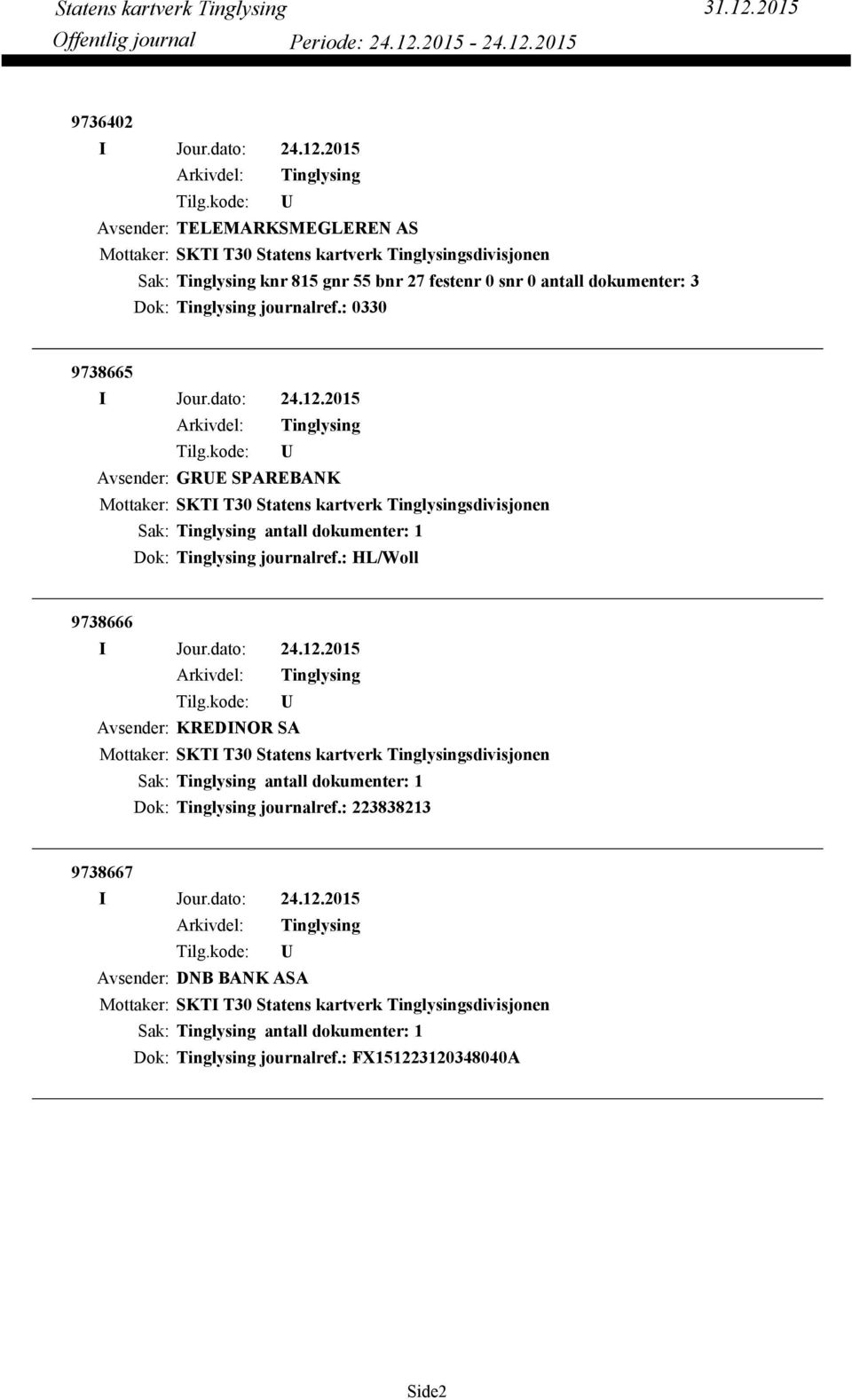 : 0330 9738665 Avsender: GRUE SPAREBANK Dok: Tinglysing journalref.