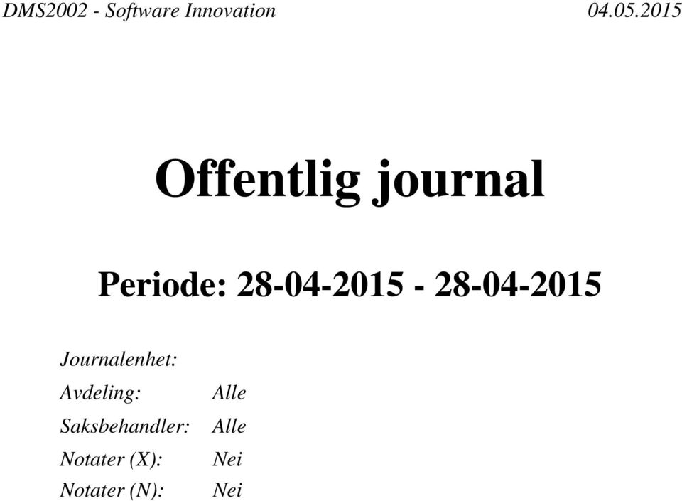 Journalenhet: Avdeling: