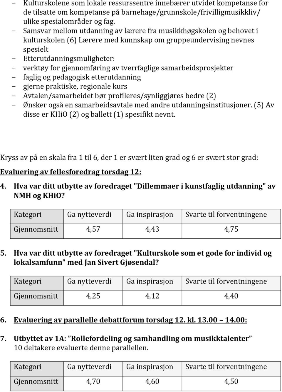 tverrfaglige samarbeidsprosjekter faglig og pedagogisk etterutdanning gjerne praktiske, regionale kurs Avtalen/samarbeidet bør profileres/synliggjøres bedre (2) Ønsker også en samarbeidsavtale med