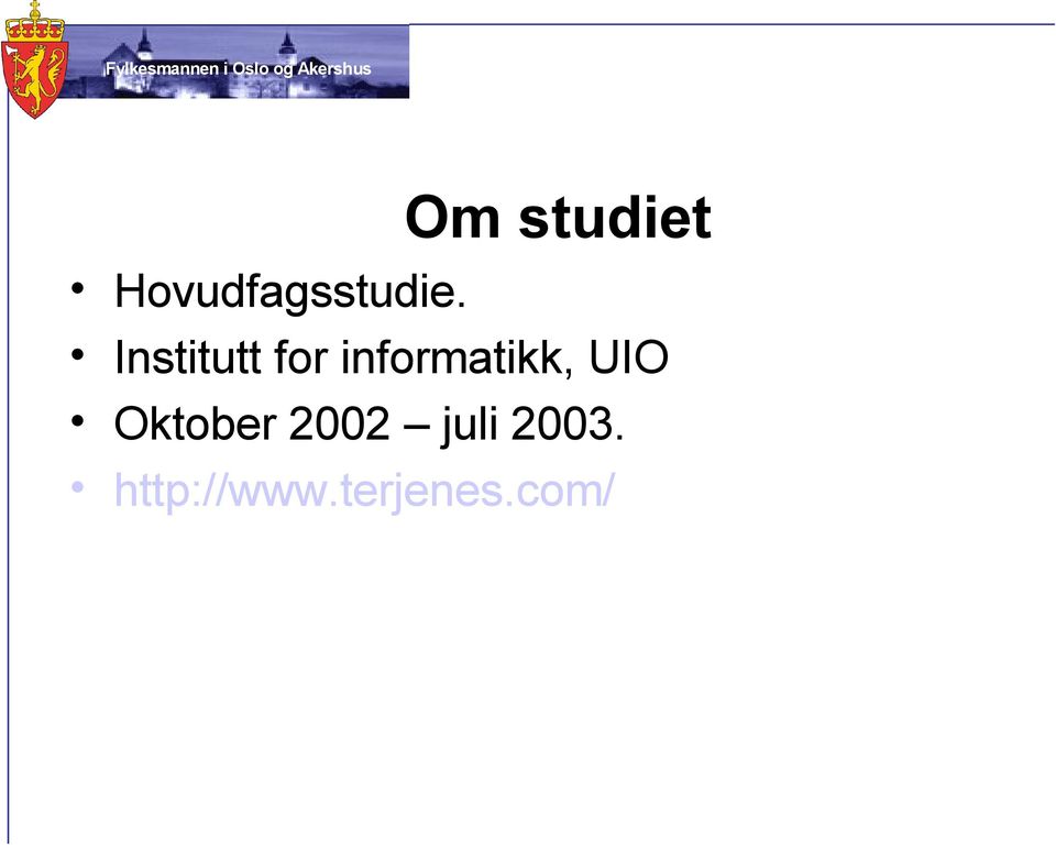 UIO Oktober 2002 juli 2003.