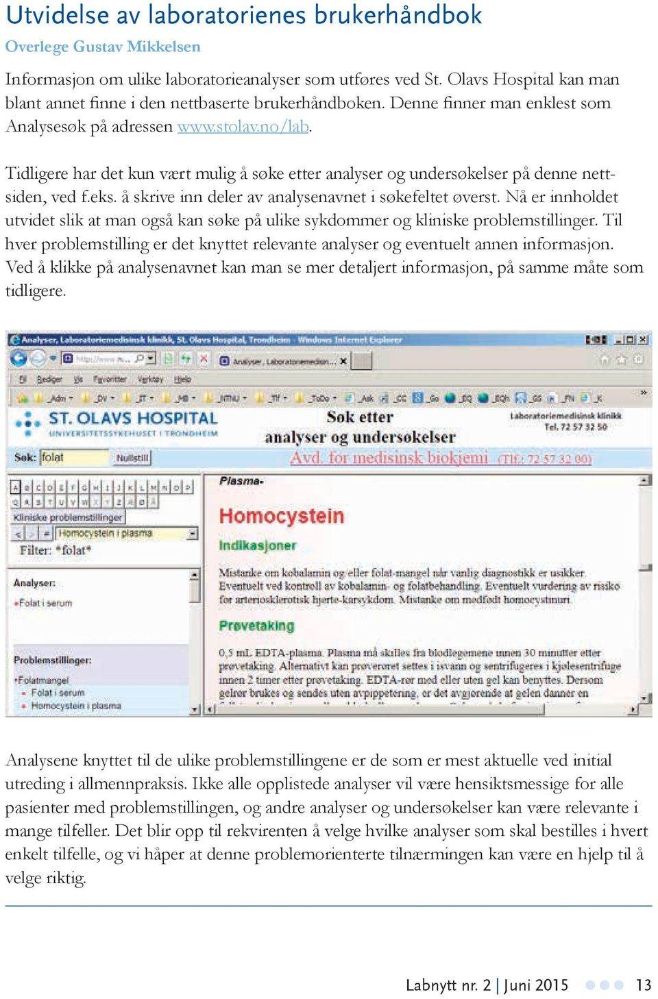 Tidligere har det kun vært mulig å søke etter analyser og undersøkelser på denne nettsiden, ved f.eks. å skrive inn deler av analysenavnet i søkefeltet øverst.