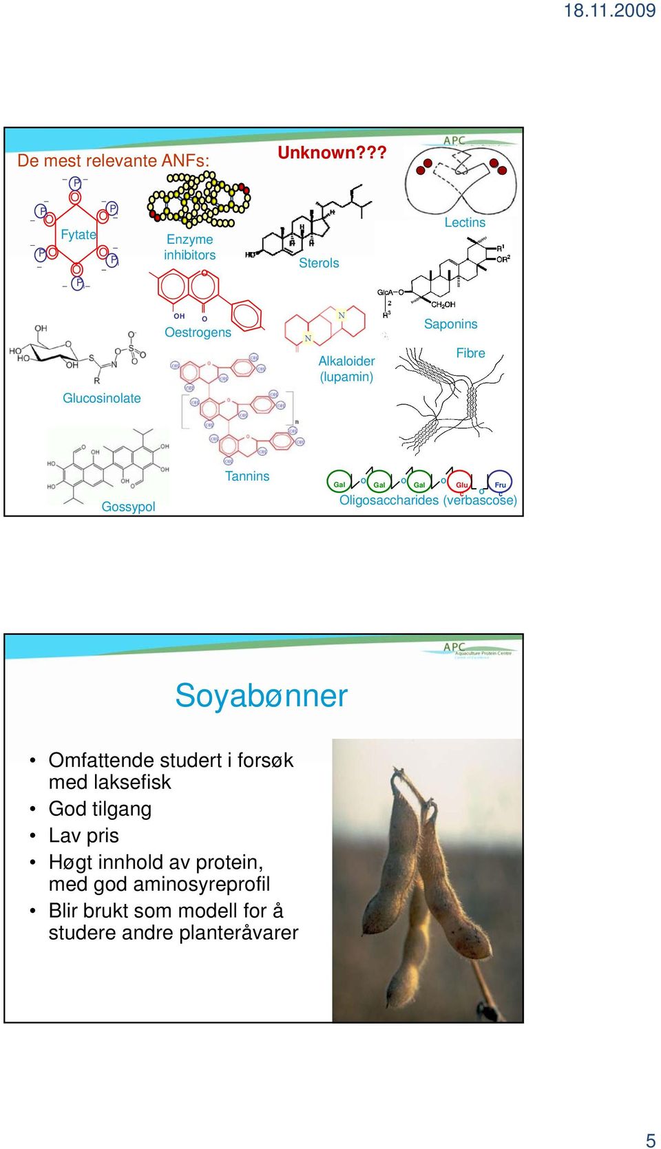 (lupamin) Saponins Fire Glucosinolate Gossypol Tannins Gal Gal Gal Glu c Fru c ligosaccharides