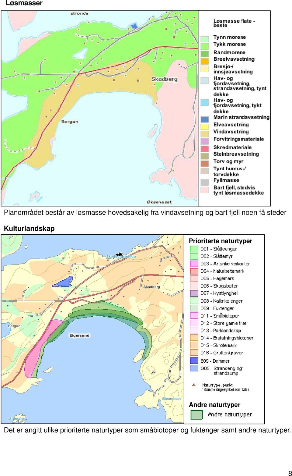 Prioriterte naturtyper Andre naturtyper Det er angitt ulike