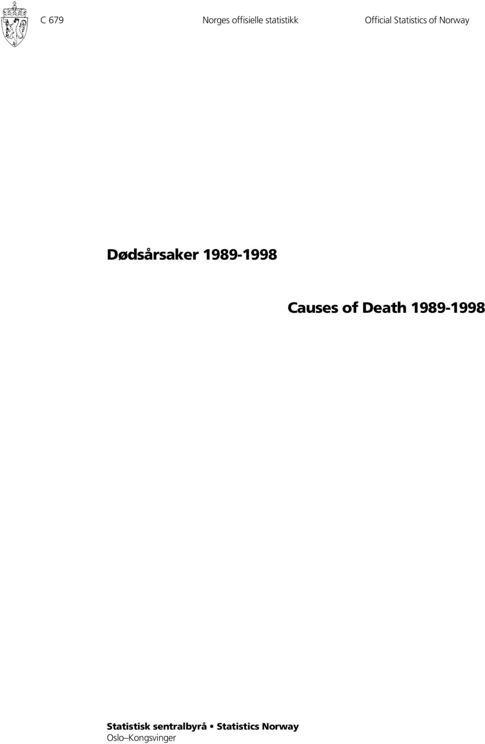 1989-1998 Causes of Death 1989-1998