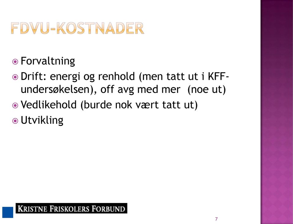 KFFundersøkelsen), off avg med mer