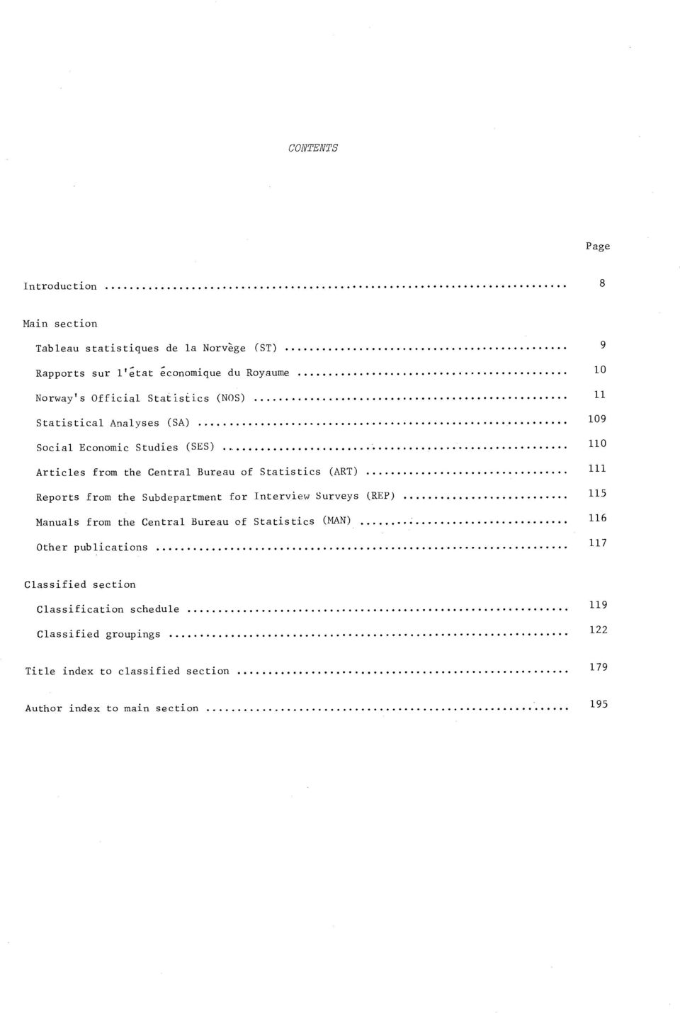 Subdepartment for Interview Surveys (REP) Manuals from the Central Bureau of Statistics (MAN) Other publications 9 10 11 109 110 111 115 116