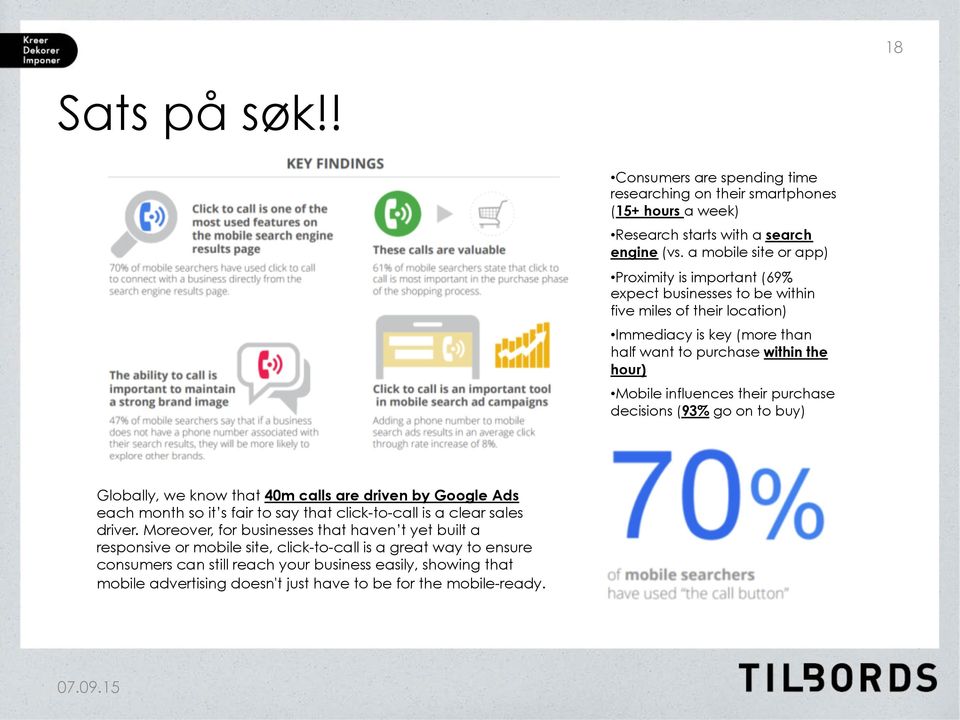 influences their purchase decisions (93% go on to buy) Globally, we know that 40m calls are driven by Google Ads each month so it s fair to say that click-to-call is a clear sales driver.