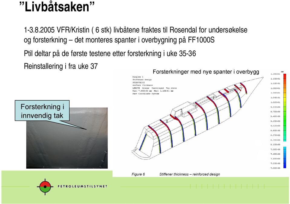 og forsterkning det monteres spanter i overbygning på FF1000S Ptil deltar