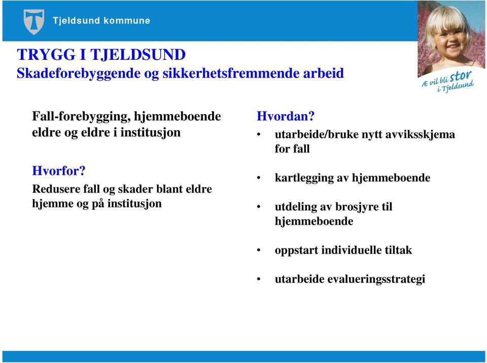 Redusere fall og skader blant eldre hjemme og på institusjon Hvordan?