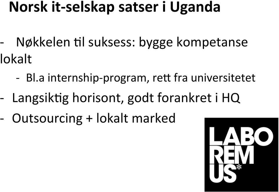 a internship- program, re= fra universitetet -