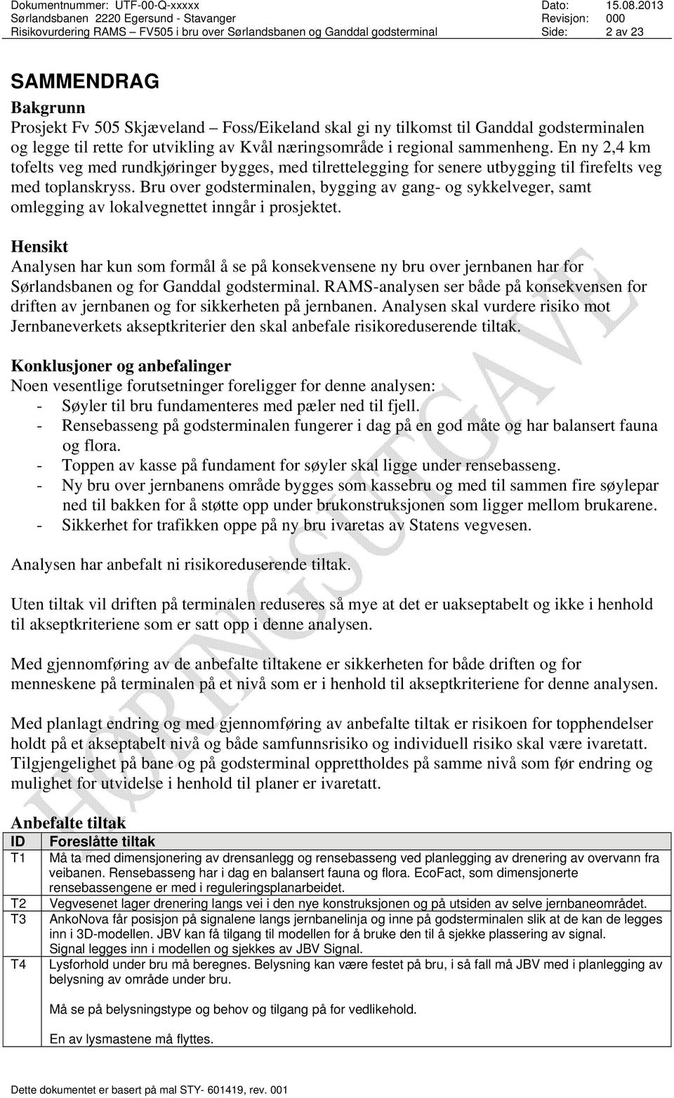 En ny 2,4 km tofelts veg med rundkjøringer bygges, med tilrettelegging for senere utbygging til firefelts veg med toplanskryss.