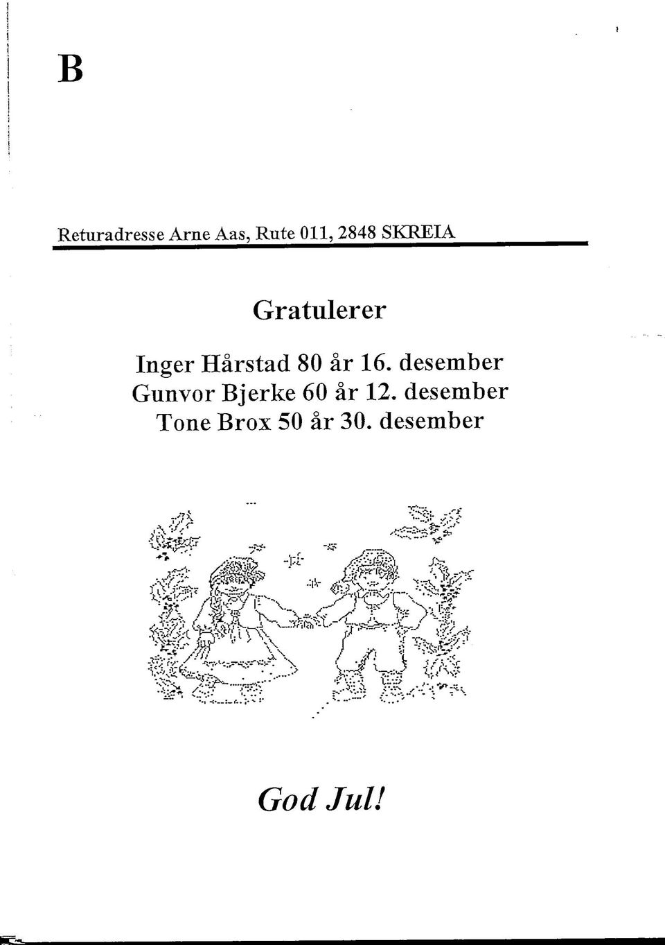 desember Gunvor Bjerke 60 ar 12.