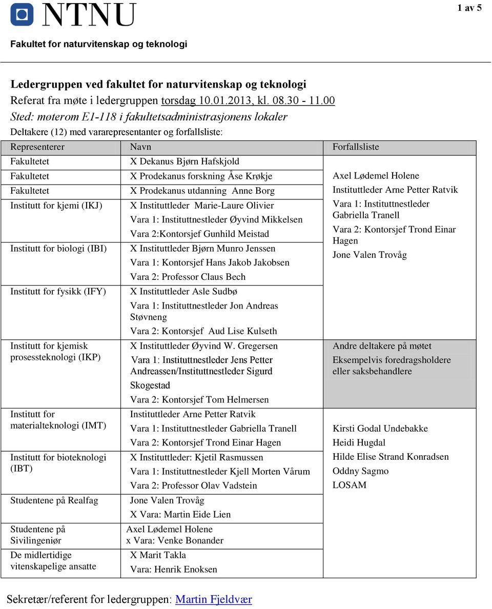 (IBI) Institutt for fysikk (IFY) Institutt for kjemisk prosessteknologi (IKP) Institutt for materialteknologi (IMT) Institutt for bioteknologi (IBT) Studentene på Realfag Studentene på Sivilingeniør