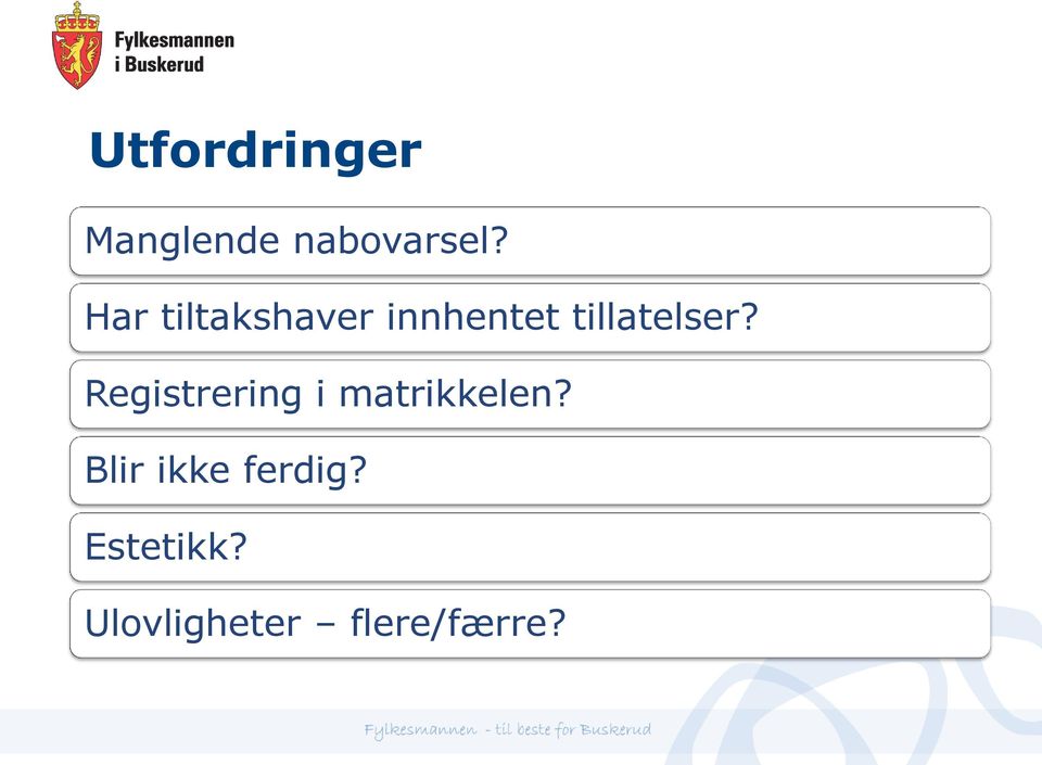 Registrering i matrikkelen?