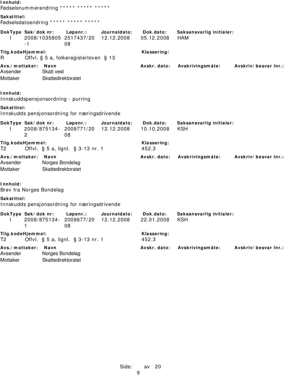 næringsdrivende I 2008/875134-2009771/20 12.12.2008 10.10.2008 KSH 2 08 452.