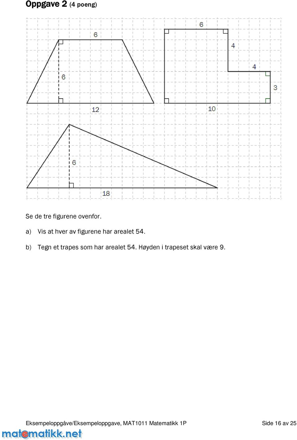 b) Tegnettrapessomhararealet54.