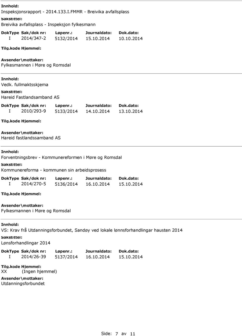 AS nnhold: Forventningsbrev - Kommunereformen i Møre og Romsdal Kommunereforma - kommunen sin arbeidsprosess 2014/270-5 5136/2014 Fylkesmannen i Møre og