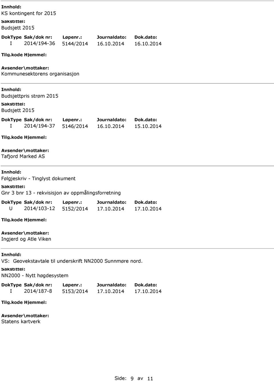 dokument Gnr 3 bnr 13 - rekvisisjon av oppmålingsforretning U 2014/103-12 5152/2014 ngjerd og Atle Viken nnhold: