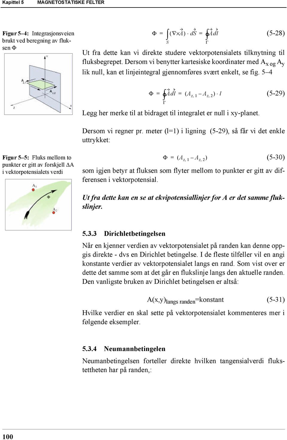 5 4 Γ Adl Φ Adl ( ) l Γ A z, 1 A z, 2 Legg her merke til at bidraget til integralet er null i xy-planet. (5-29) Dersom vi regner pr.