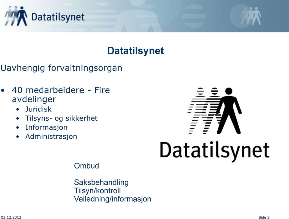 Informasjon Administrasjon Datatilsynet Ombud