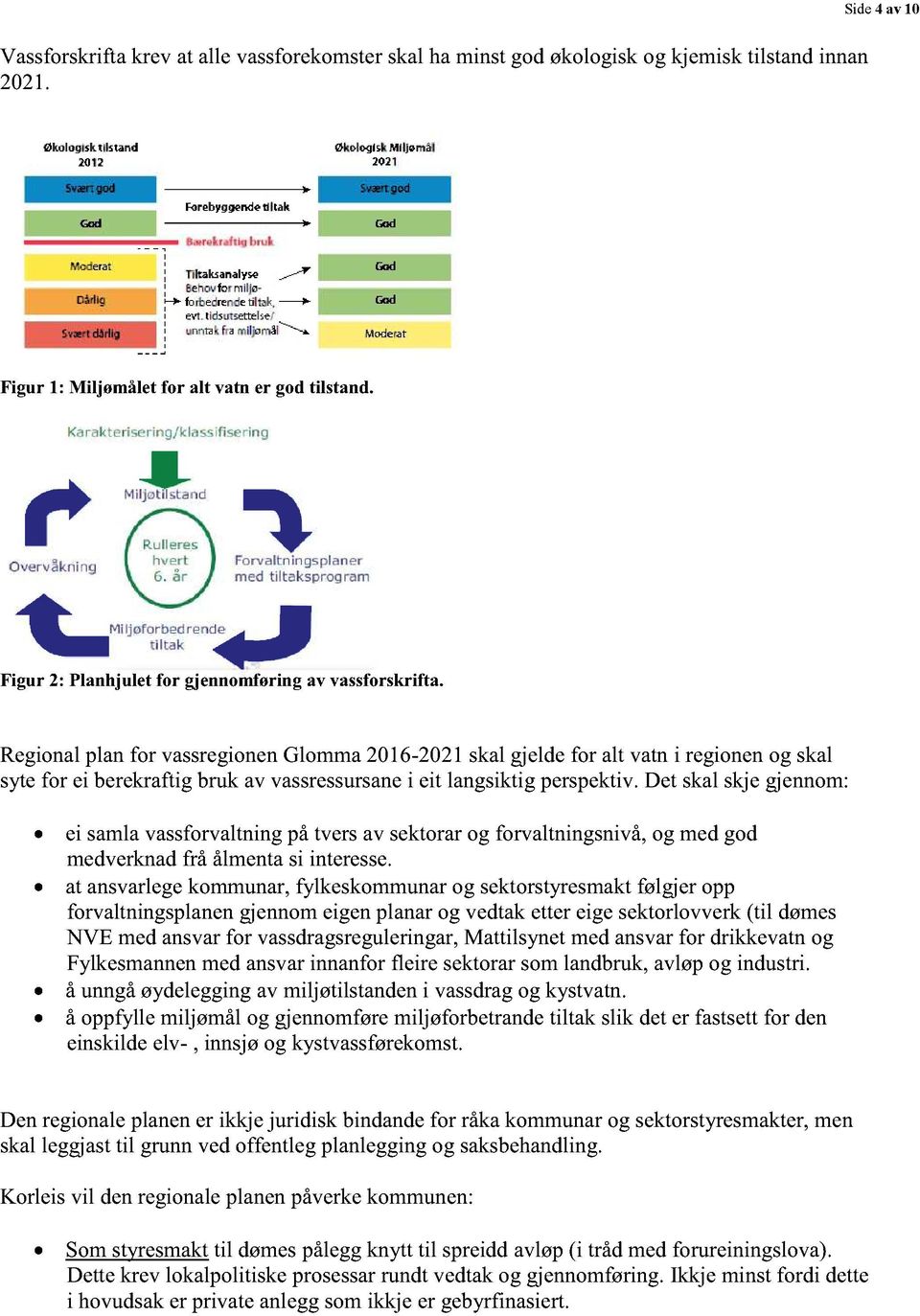 Regionalplanfor vassregionenglomma2016-2021skalgjeldefor alt vatni regionenog skal sytefor ei berekraftigbruk av vassressursane i eit langsiktigperspektiv.