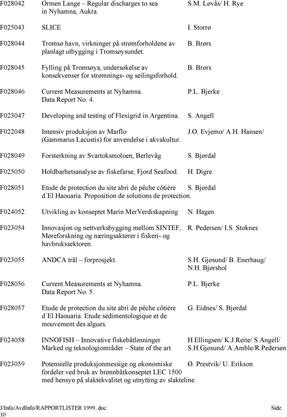 Bjerke Data Report No. 4. F023047 Developing and testing of Flexigrid in Argentina. S. Angell F022048 Intensiv produksjon av Marflo J.O. Evjemo/ A.H.