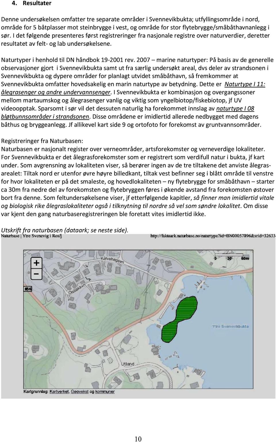 2007 marinenaturtyper: Påbasisav de generelle observasjonergjort i Svennevikbuktasamtut fra særligundersøktareal,dvsdelerav strandsoneni Svennevikbuktaog dypereområderfor planlagtutvidet