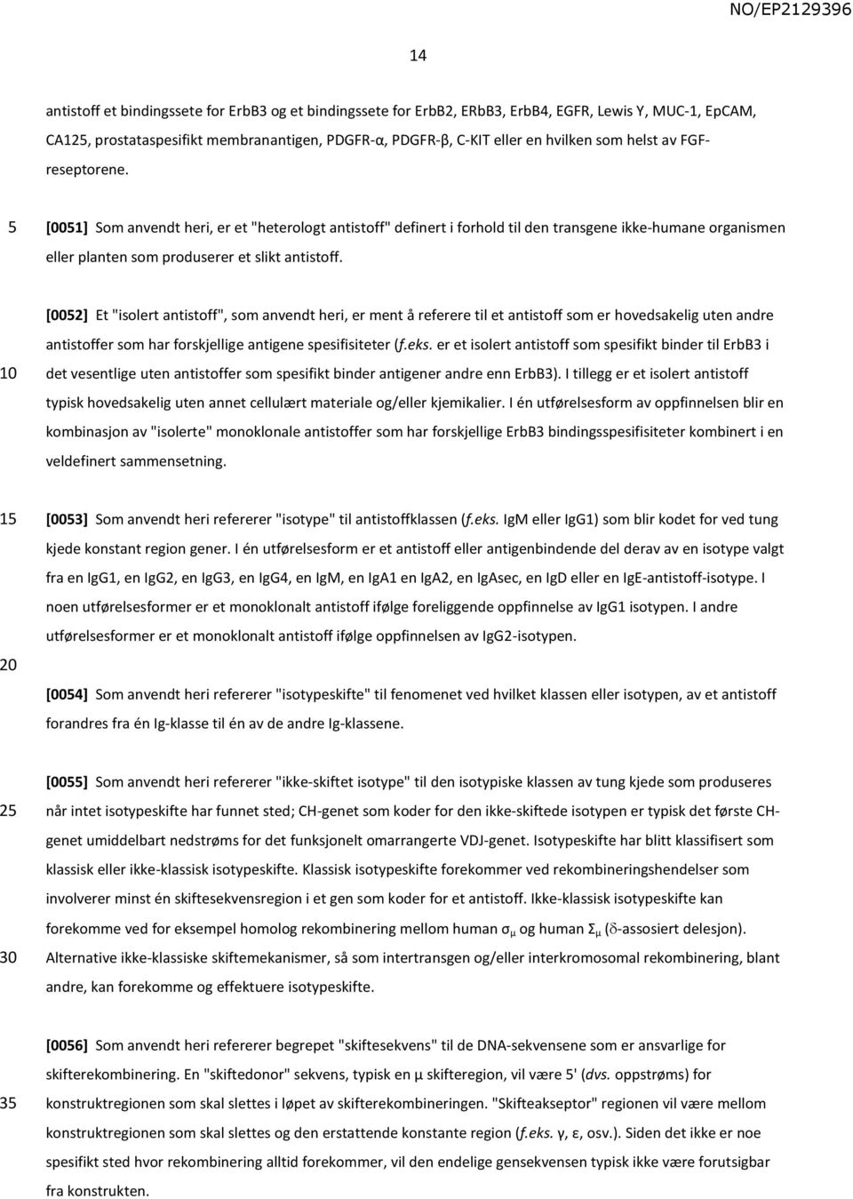 [002] Et "isolert antistoff", som anvendt heri, er ment å referere til et antistoff som er hovedsakelig uten andre antistoffer som har forskjellige antigene spesifisiteter (f.eks.