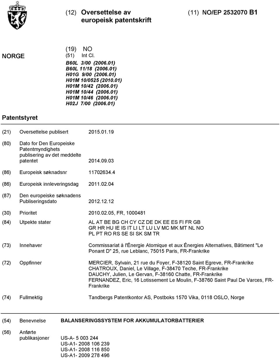 03 (86) Europeisk søknadsnr 117026