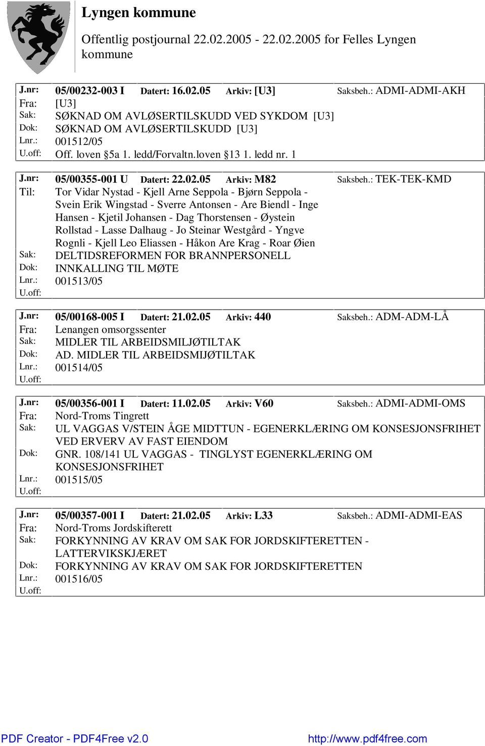 : TEK-TEK-KMD Til: Tor Vidar Nystad - Kjell Arne Seppola - Bjørn Seppola - Svein Erik Wingstad - Sverre Antonsen - Are Biendl - Inge Hansen - Kjetil Johansen - Dag Thorstensen - Øystein Rollstad -