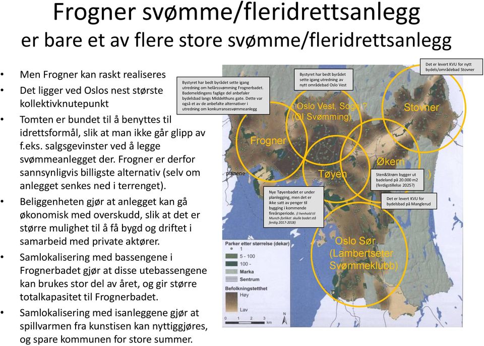 Frogner er derfor sannsynligvis billigste alternativ (selv om anlegget senkes ned i terrenget).