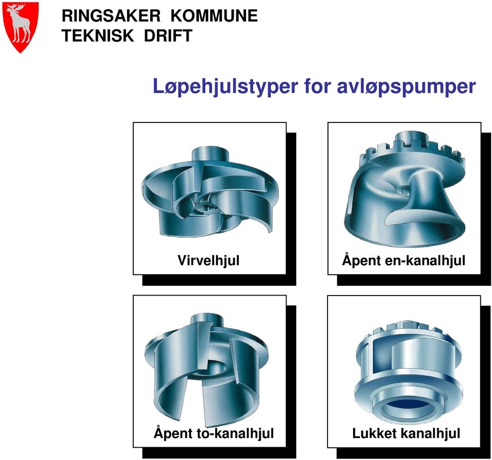 Åpent en-kanalhjul Åpent