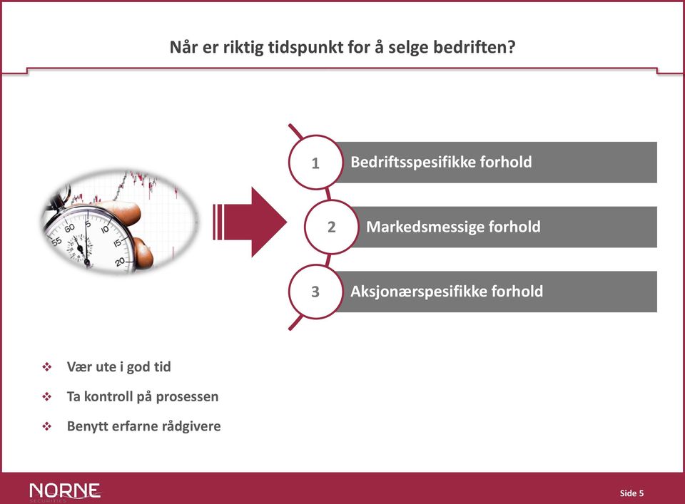 forhold 3 Aksjonærspesifikke forhold Vær ute i god