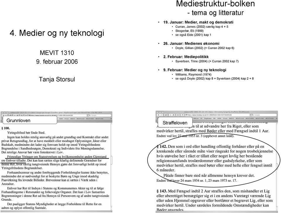 Januar: Medienes økonomi Doyle, Gillian (2002) (+ Curran 2002 kap 6) 2.