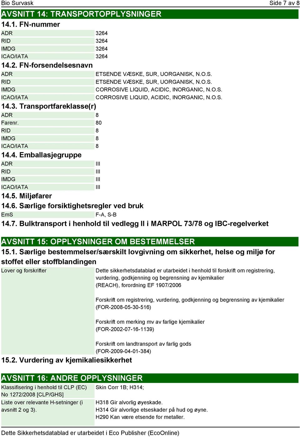 5. Miljøfarer 14