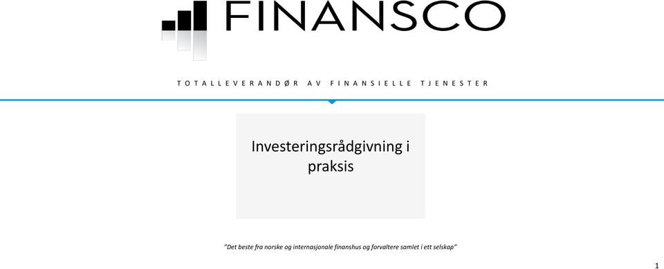 Investeringsrådgivning i Regnskapstjenester praksis Det beste