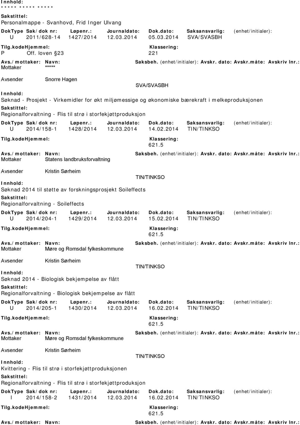 storfekjøttproduksjon U 2014/158-1 1428/2014 12.03.2014 14.02.