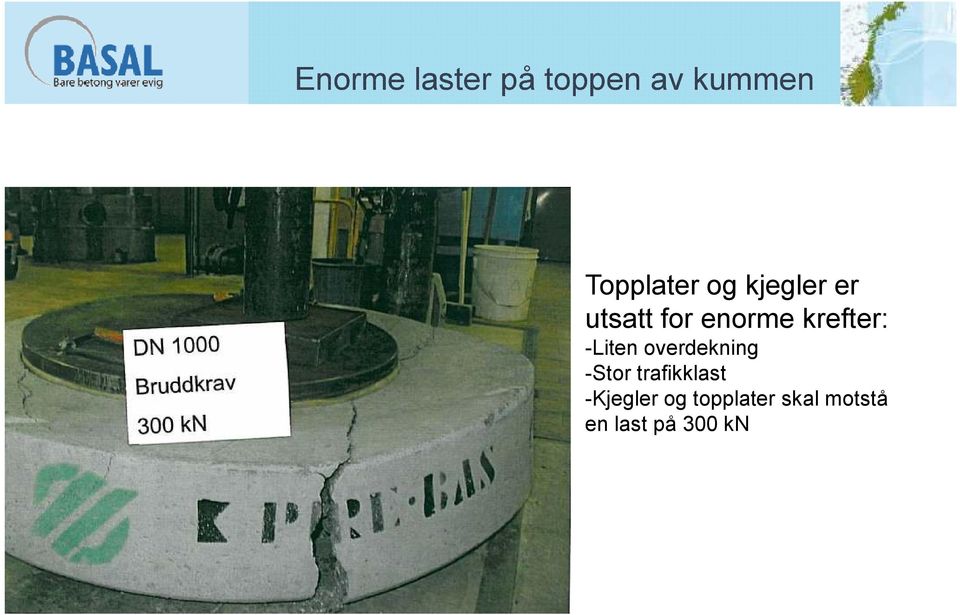 -Liten overdekning -Stor trafikklast