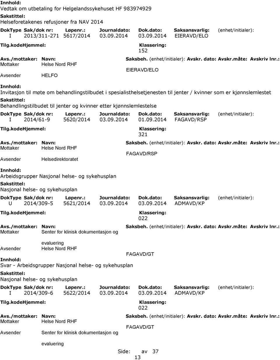 2014 EIERAVD/ELO HELFO 152 EIERAVD/ELO Invitasjon til møte om behandlingstilbudet i spesialisthelsetjenesten til jenter / kvinner som er kjønnslemlestet Behandlingstilbudet til jenter og kvinner