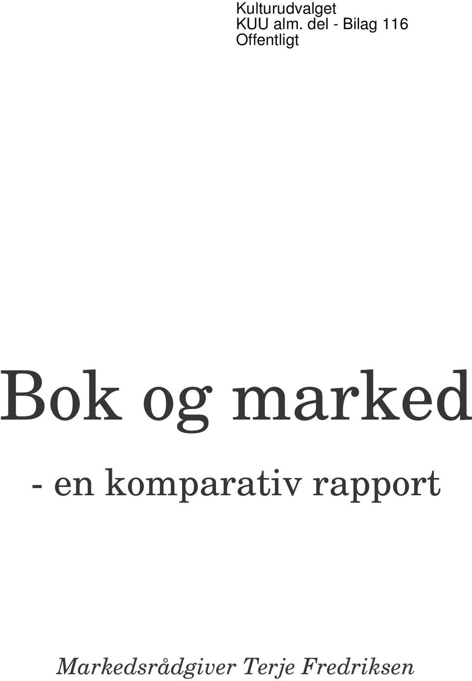 og marked - en komparativ