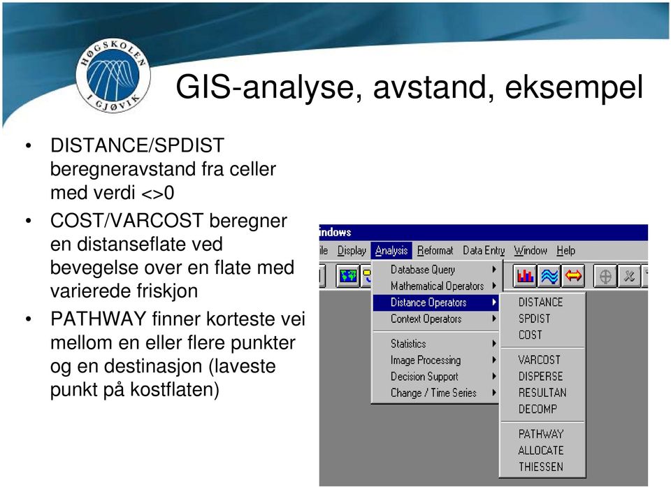 bevegelse over en flate med varierede friskjon PATHWAY finner korteste