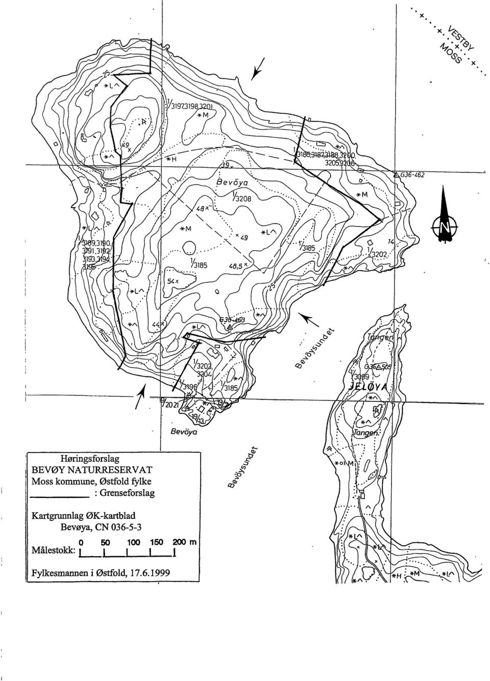 ØK-kartblad Bevøya, CN 036-5-3 Målestokk: i 50 l