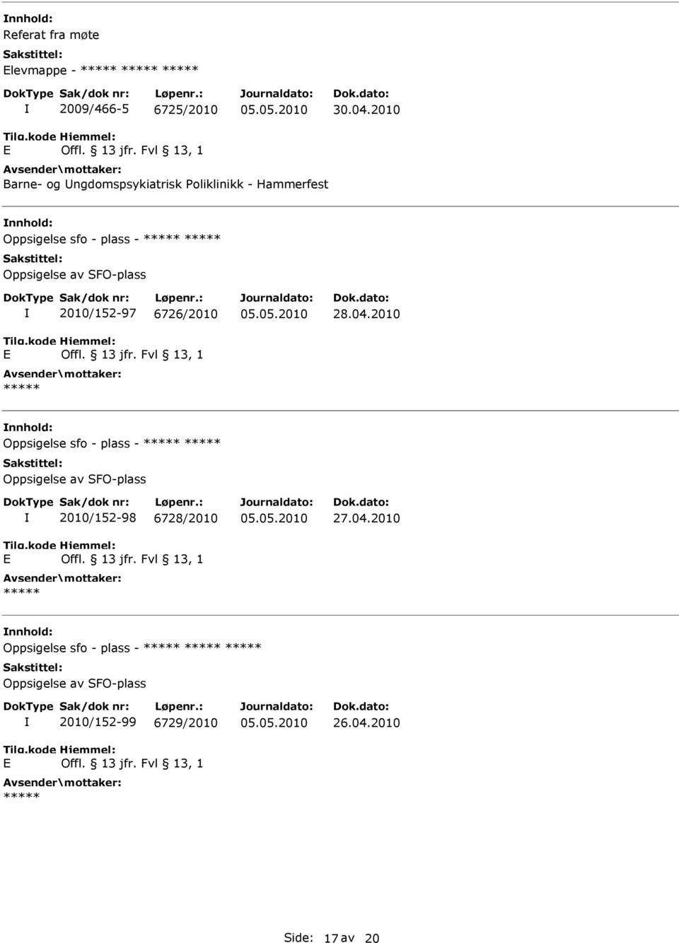 2010/152-97 6726/2010 Offl. 13 jfr. Fvl 13, 1 28.04.