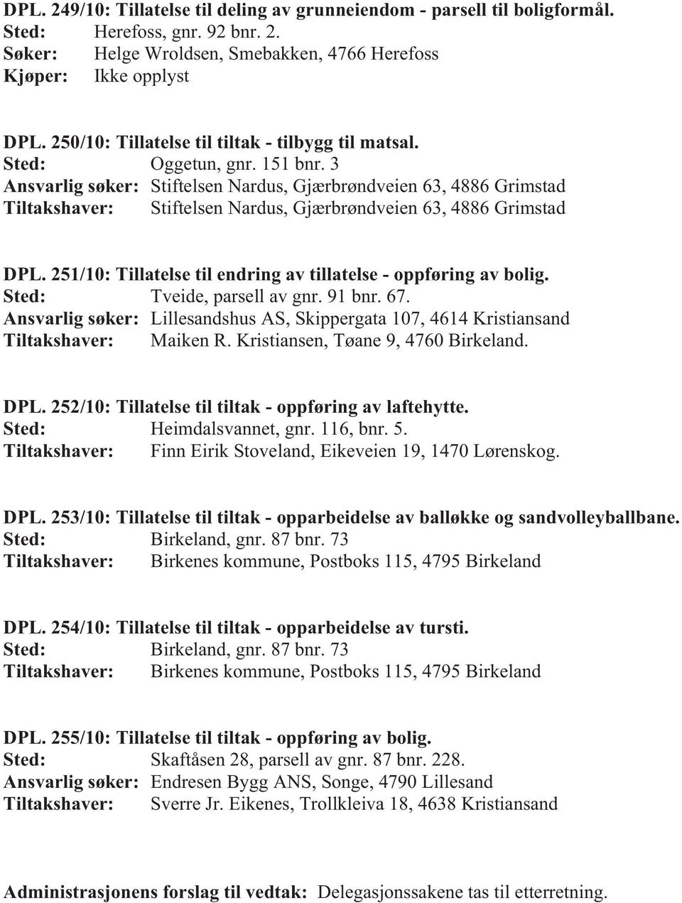 3 Ansvarlig søker: Stiftelsen Nardus, Gjærbrøndveien 63, 4886 Grimstad Tiltakshaver: Stiftelsen Nardus, Gjærbrøndveien 63, 4886 Grimstad DPL.