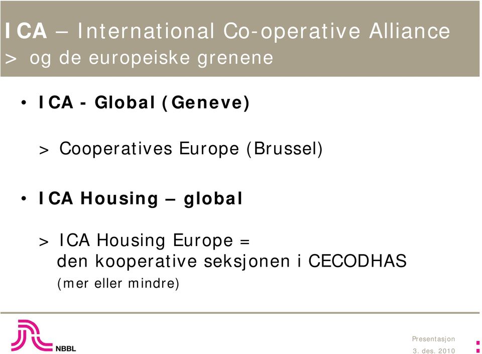 Cooperatives Europe (Brussel) ICA Housing global > ICA