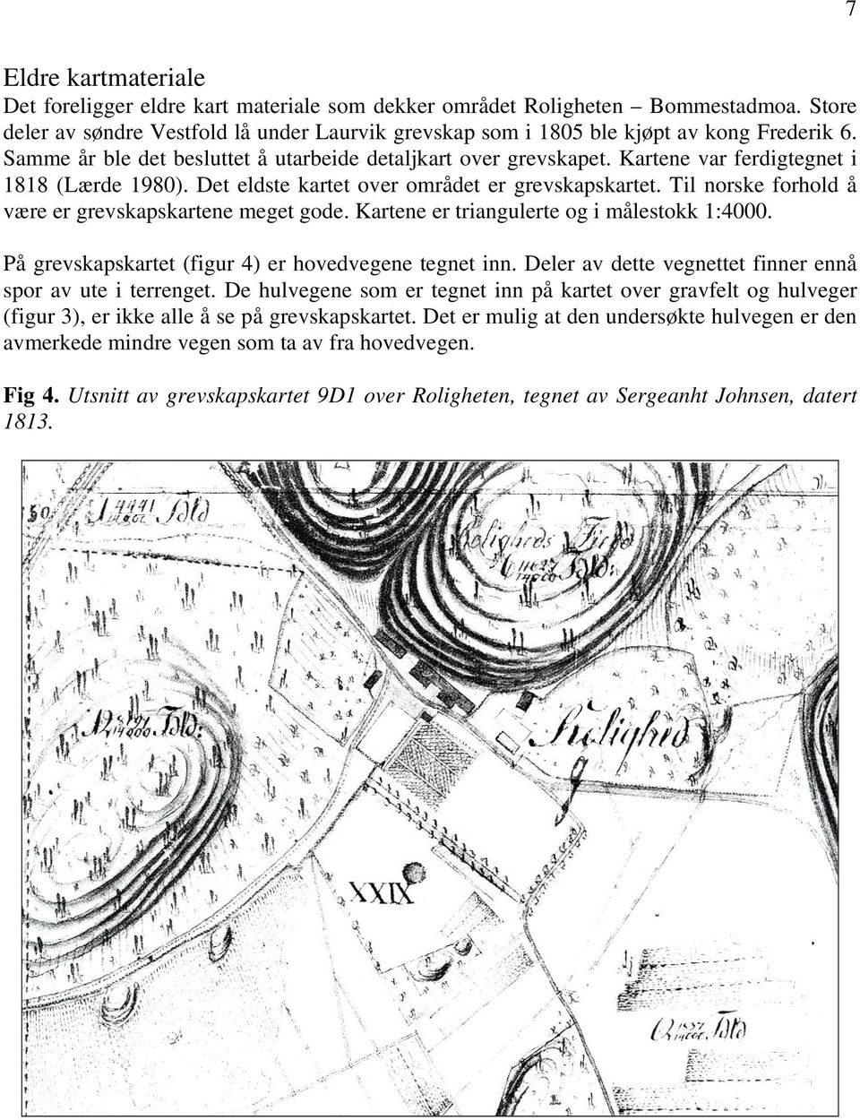 Til norske forhold å være er grevskapskartene meget gode. Kartene er triangulerte og i målestokk 1:4000. På grevskapskartet (figur 4) er hovedvegene tegnet inn.