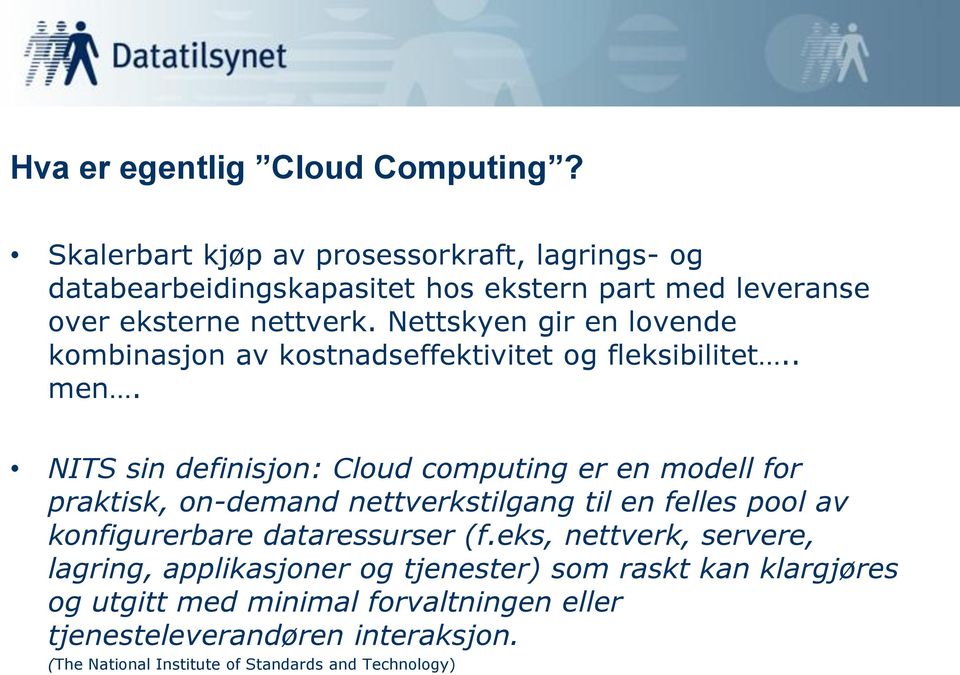 Nettskyen gir en lovende kombinasjon av kostnadseffektivitet og fleksibilitet.. men.