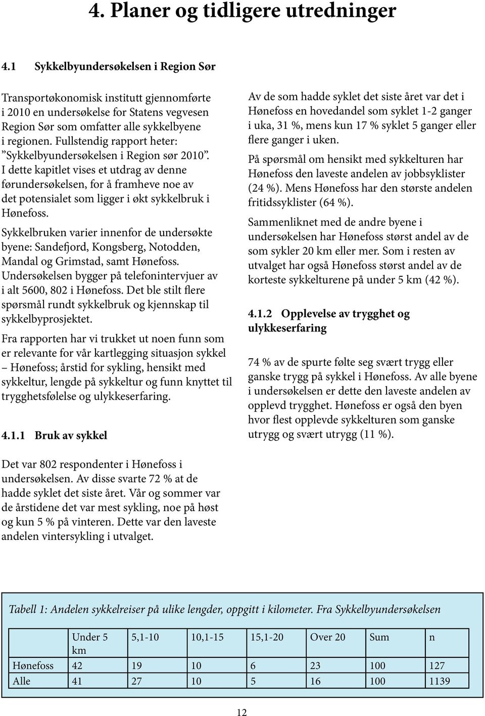 Fullstendig rapport heter: Sykkelbyundersøkelsen i Region sør 2010.