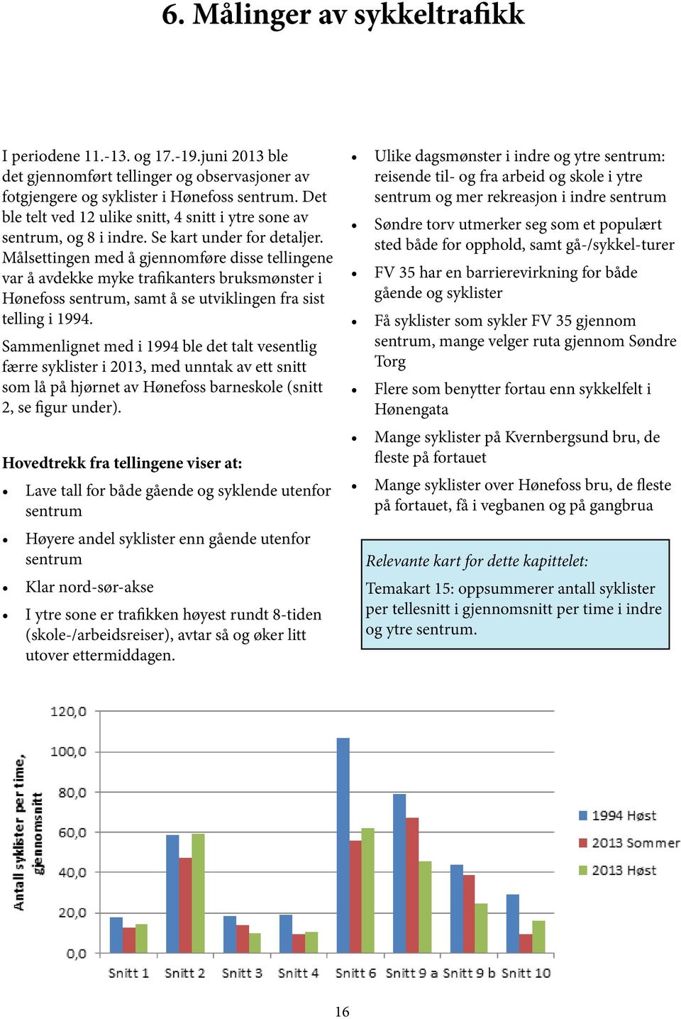 Målsettingen med å gjennomføre disse tellingene var å avdekke myke trafikanters bruksmønster i Hønefoss sentrum, samt å se utviklingen fra sist telling i 1994.
